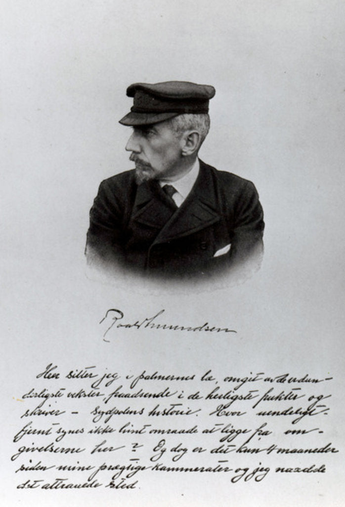 Detail of The Opening Page of Roald Amundsen's manuscript by English School