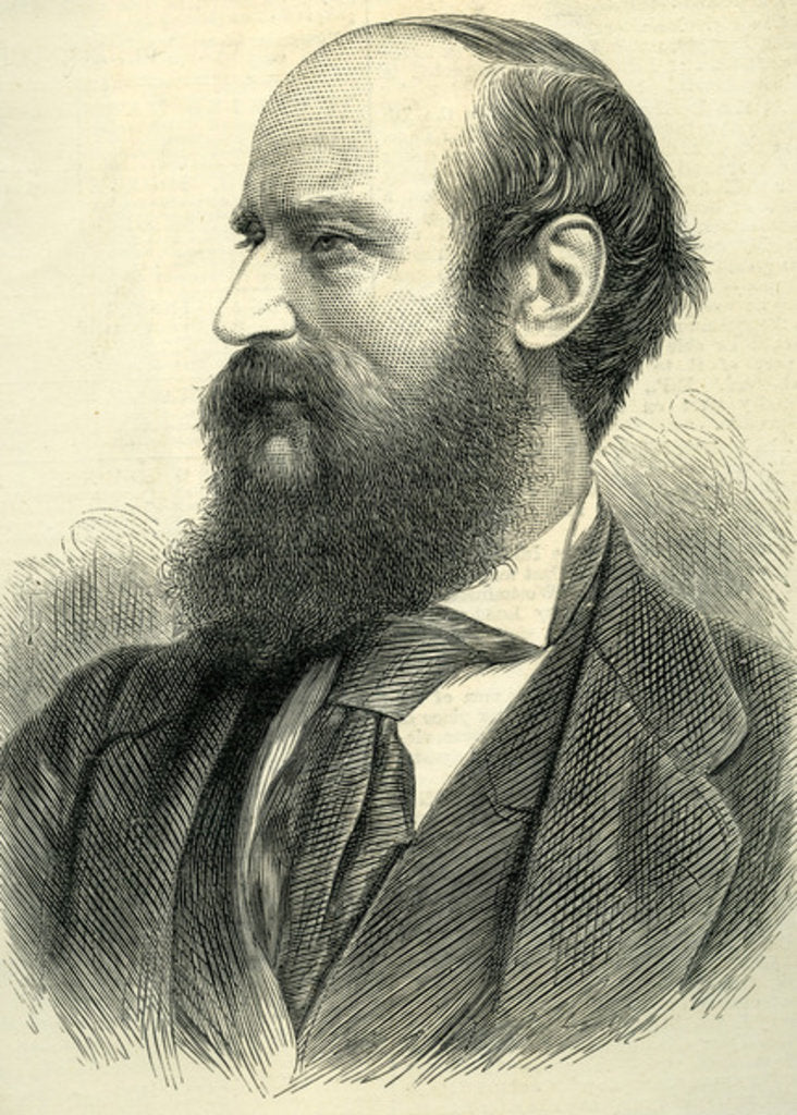 Detail of Portrait of John Bagnold Burgess, 1877 by English School