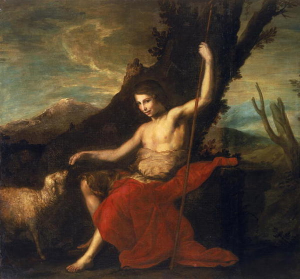 Detail of St. John the Baptist in the Wilderness by Jusepe de (1591-1652) Ribera
