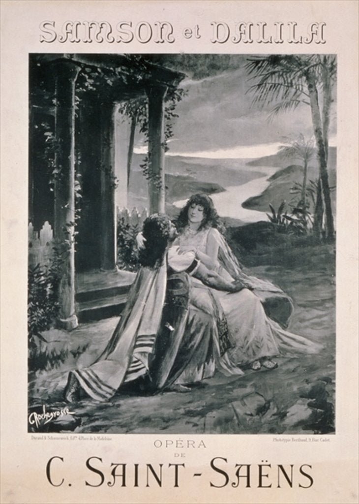 Detail of Poster advertising 'Samson and Dalila', opera by Camille Saint Saens by Georges Rochegrosse