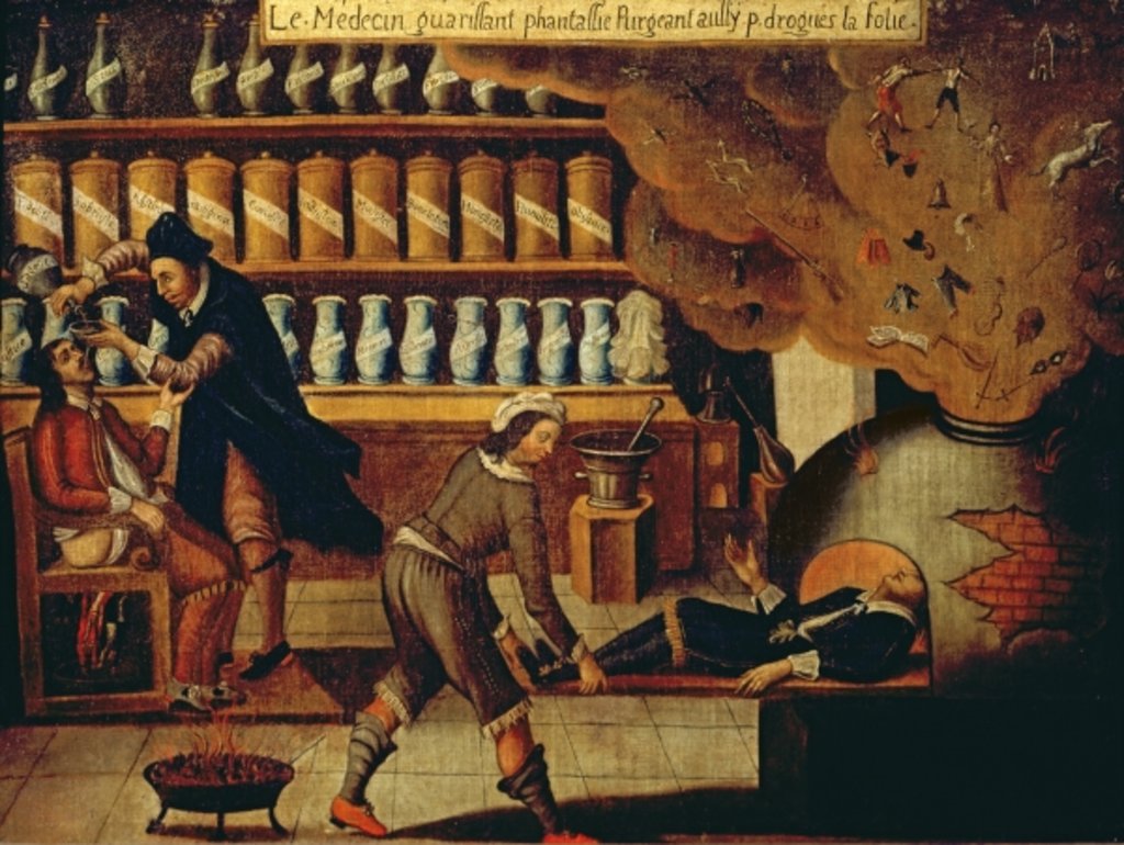 Detail of The Pharmacist's Workshop by French School
