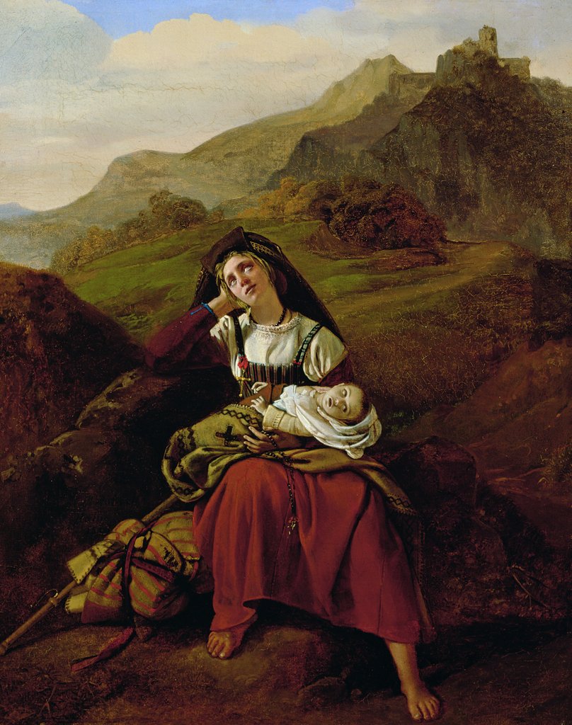 Detail of The Unhappy Mother, 1834 by Louis Leopold Robert