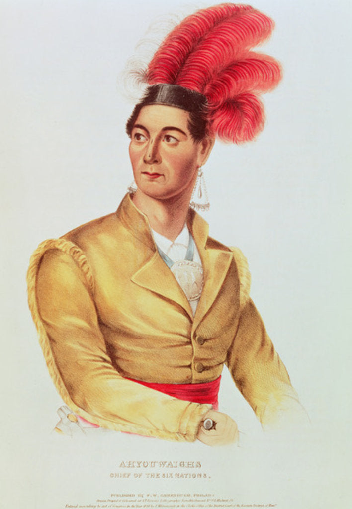 Detail of Ahyouwaighs, Chief of the Six Nations by American School