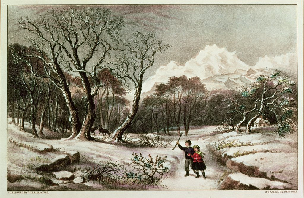 Detail of Woodlands in Winter. by American School