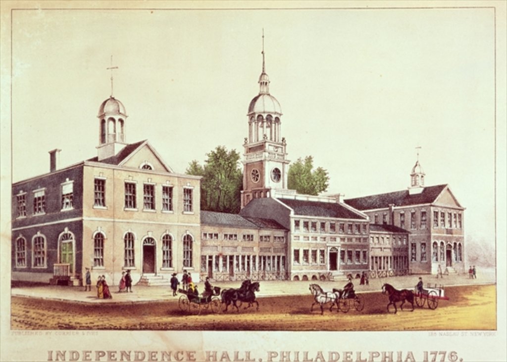 Detail of Independence Hall, Philadelphia, 1776. by American School
