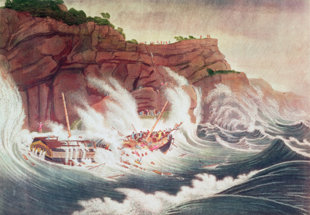 Detail of Loss of the Packet Ship Albion by Thomas (after) Birch