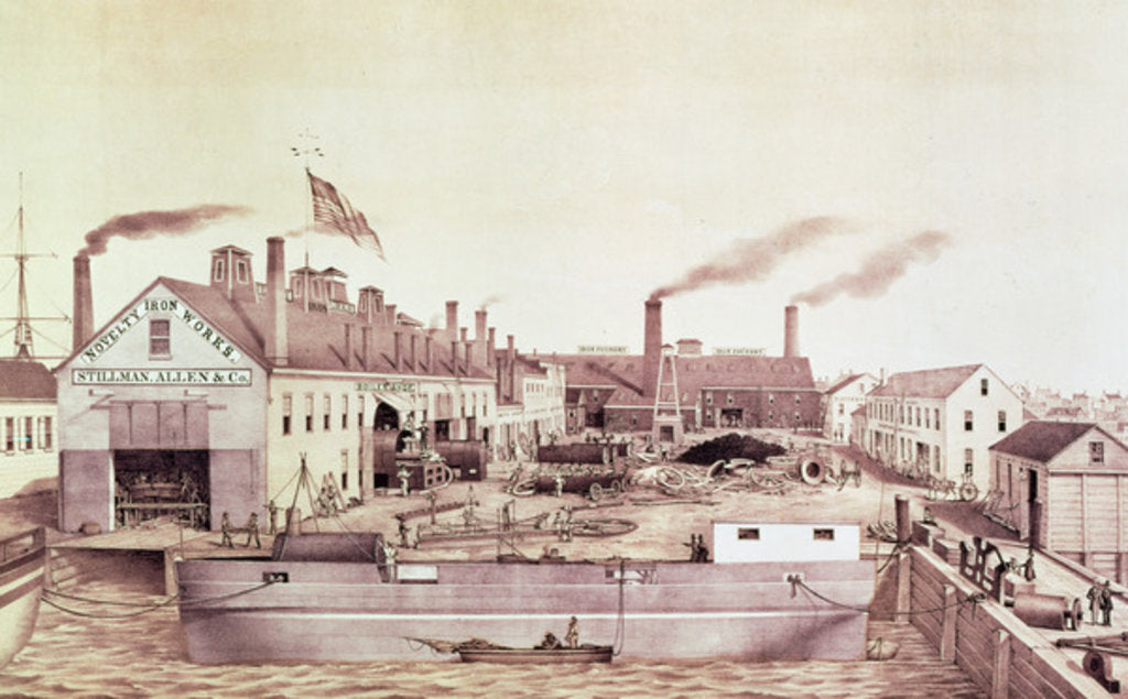 Detail of The Novelty Iron Works of Stillman Allen & Co. by American School