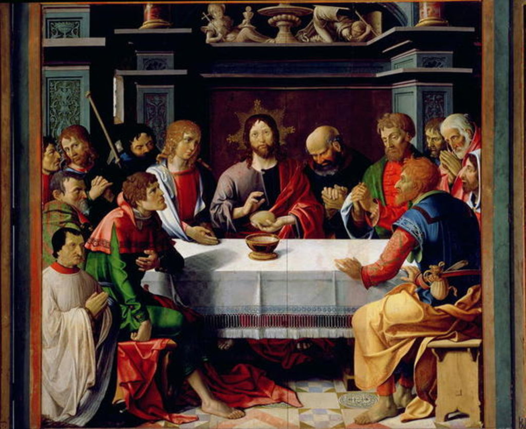 Detail of The Last Supper, central panel from the Eucharist Triptych, 1515 by French School