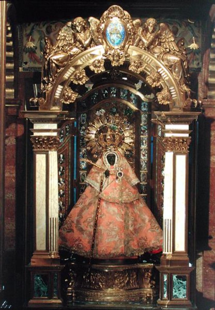 Detail of The Guadalupe Madonna, Monasterio Real, Spain by School Spanish