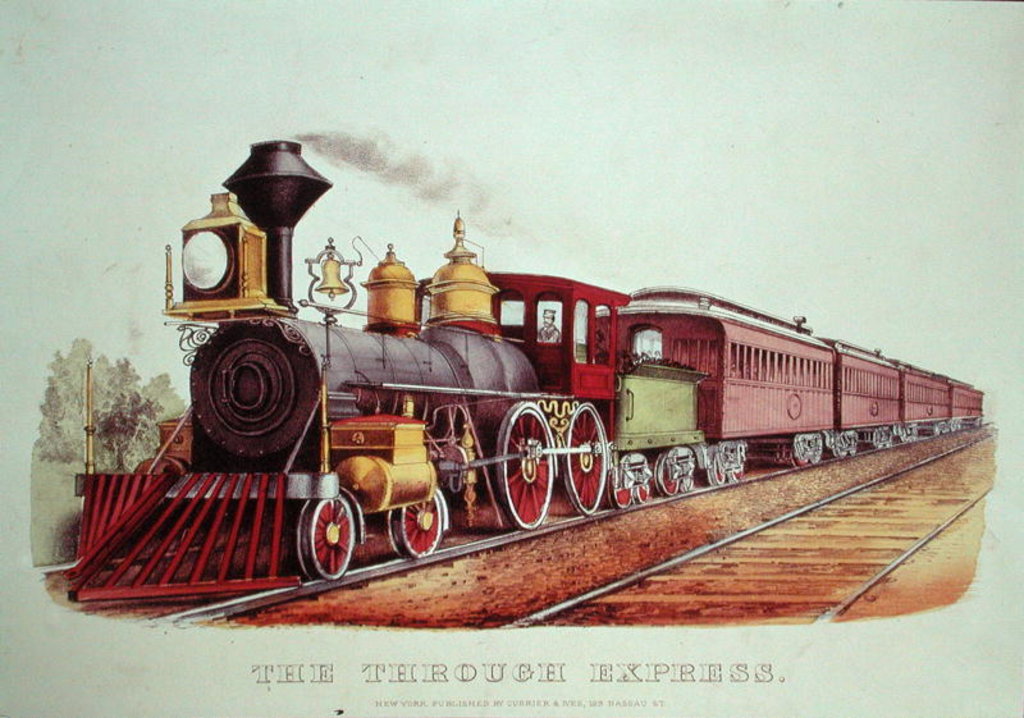Detail of The Through Express by N. and Ives J.M. Currier