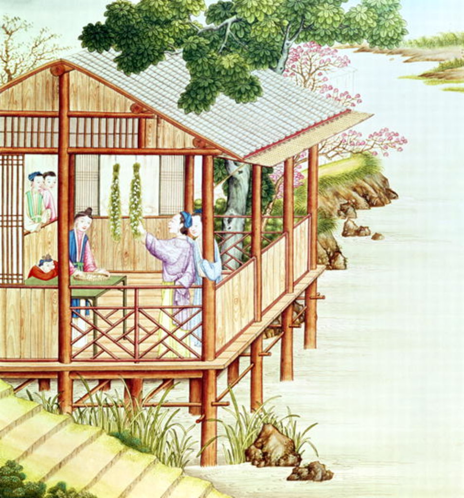 Detail of Women doing domestic work by School Chinese