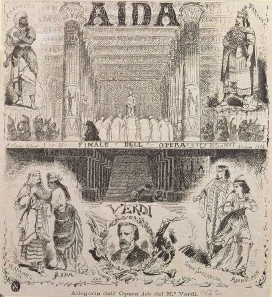 Detail of Poster advertising a performance of 'Aida' by Verdi, 1872 by Italian School
