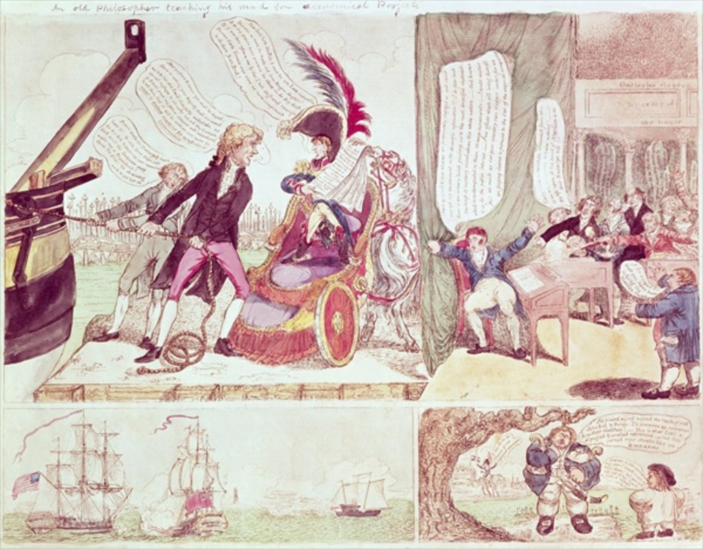 Detail of An Old Philosopher Teaching His Mad Son Economical Projects, c.1807 by American School