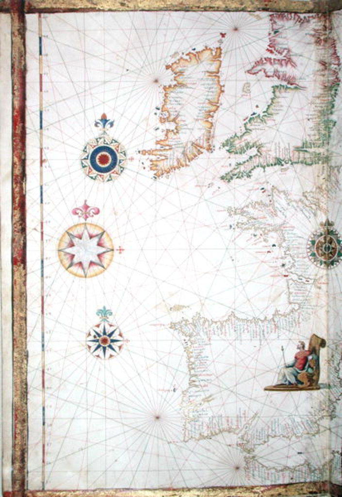 Detail of The British Isles and Iberia by Diego Homem