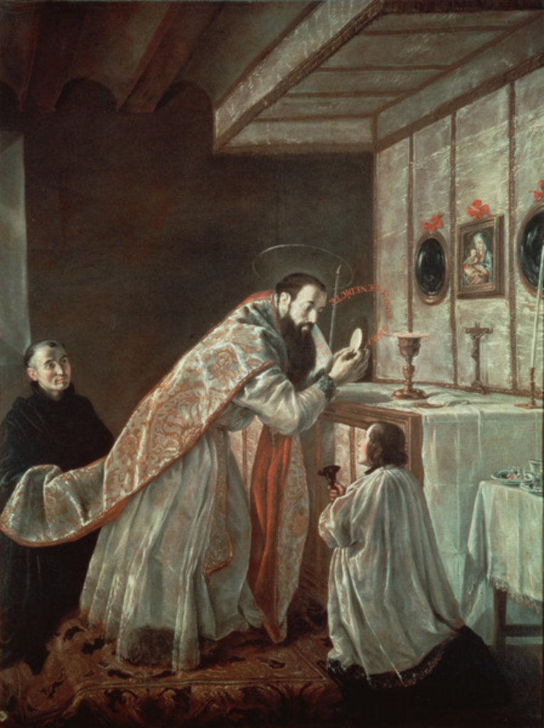 Detail of The Last Mass of St. Benedict by Francisco Rizi or Ricci