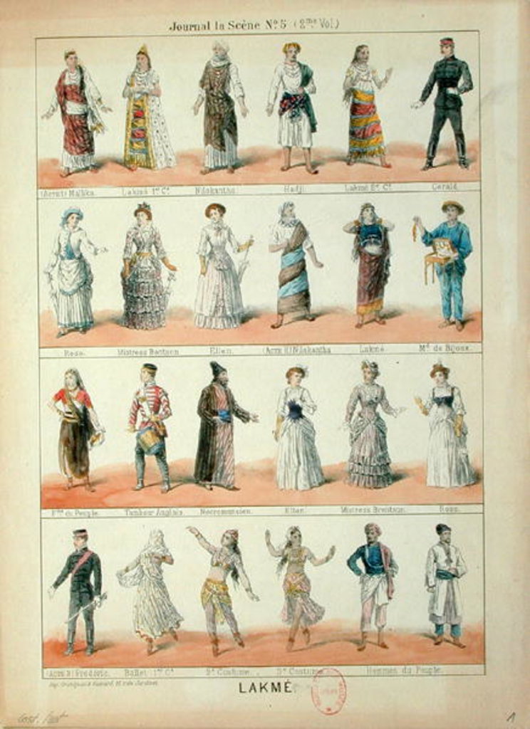 Detail of Cast of characters from the opera 'Lakme' by Leo Delibes by French School