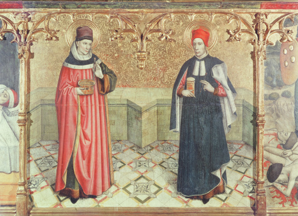 Detail of St. Cosmas and St. Damian by Jaume Huguet