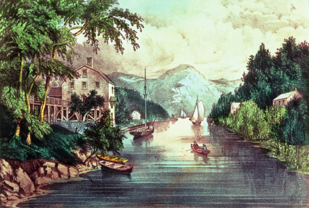 Detail of View on Montgomery Creek by N. and Ives J.M. Currier