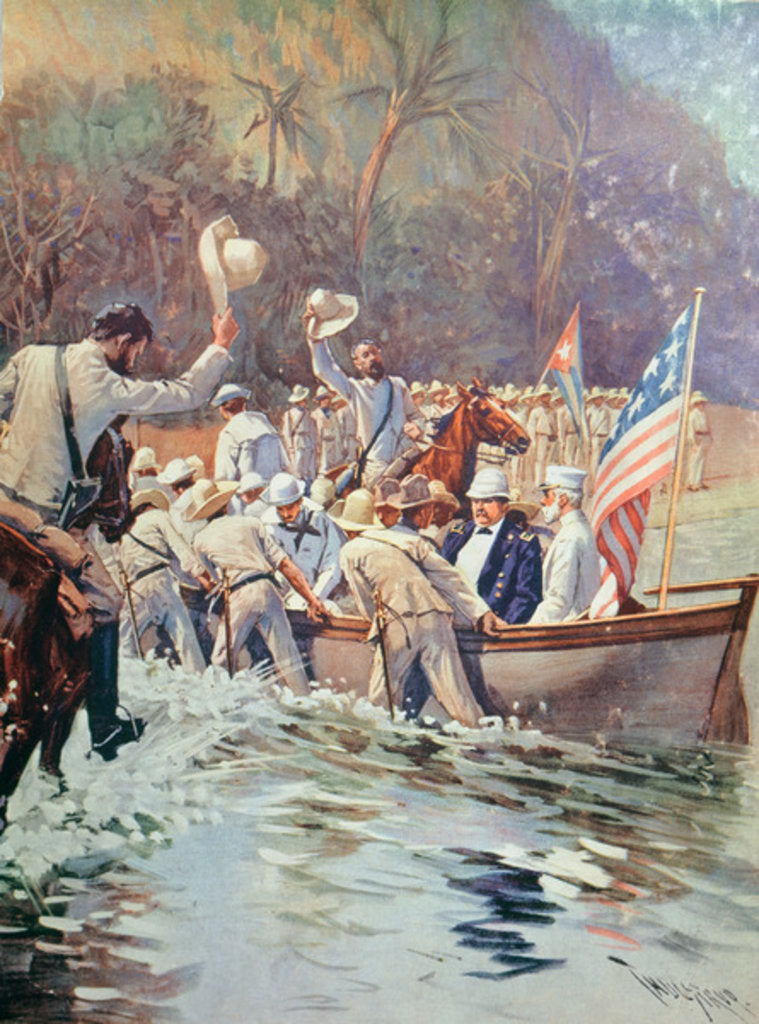 Detail of Americans landing in Cuba by Thure de Thulstrup