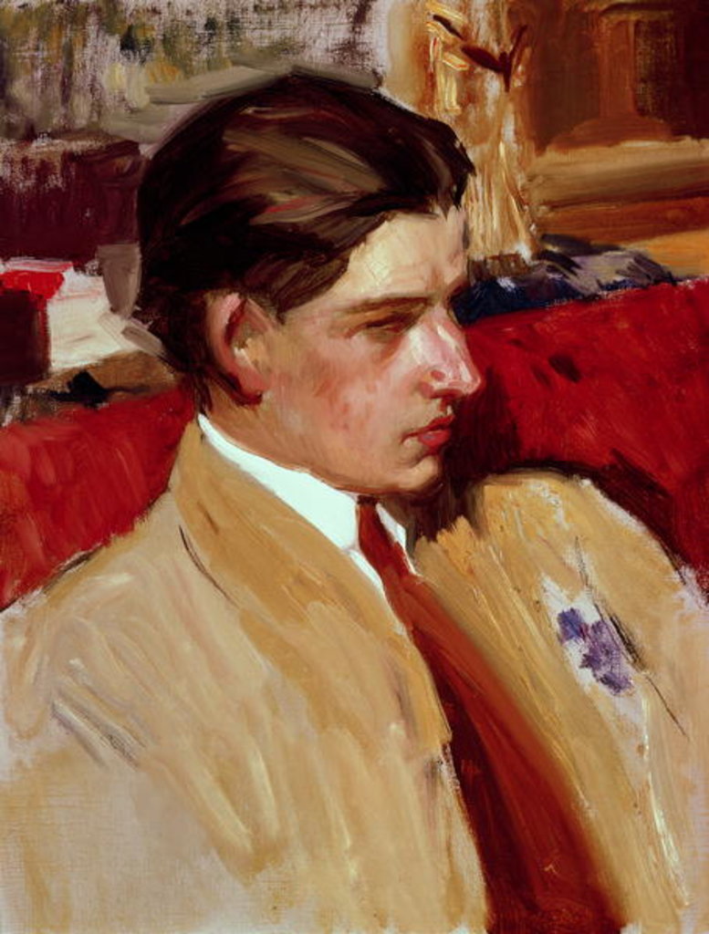 Detail of Self portrait in profile by Joaquin Sorolla y Bastida