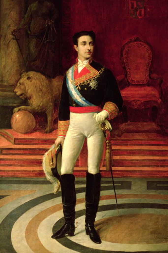 Detail of Portrait of Alfonso XII 1876 by Salvador Martinez Cubells