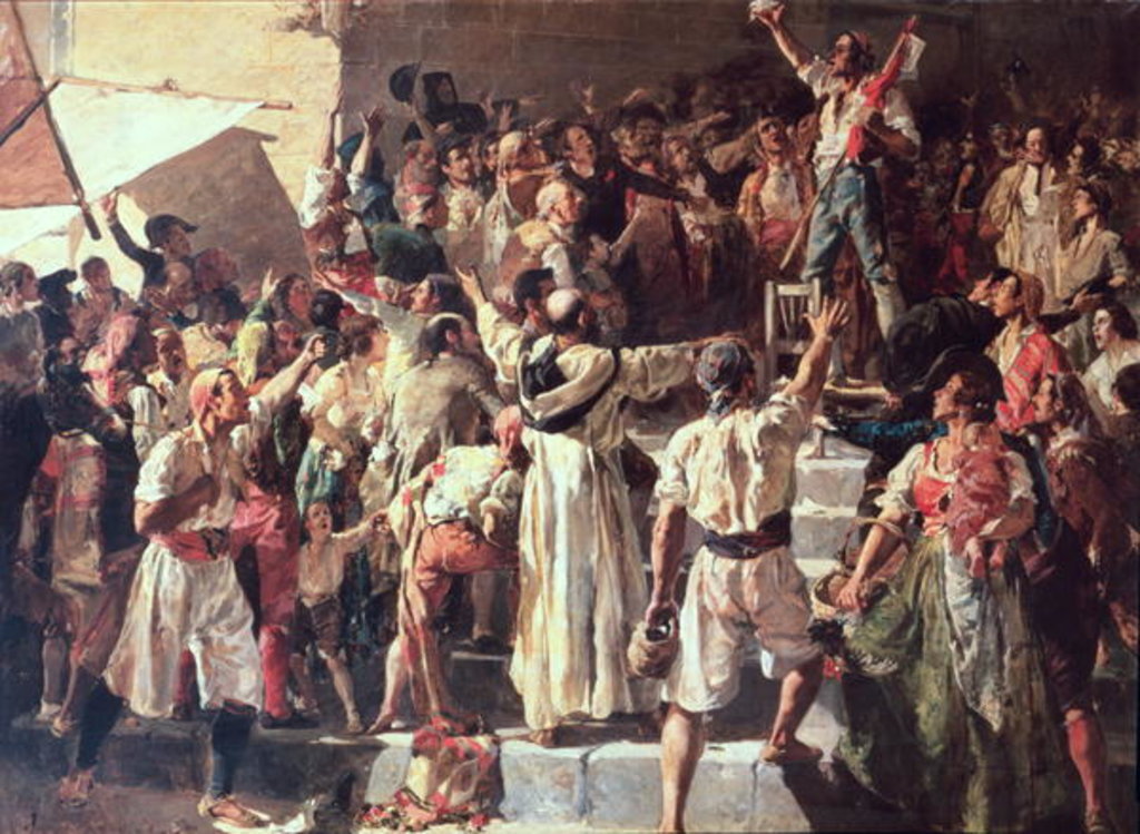 Detail of The Cry of the Palleter declaring was on Napoleon, 1884 by Joaquin Sorolla y Bastida