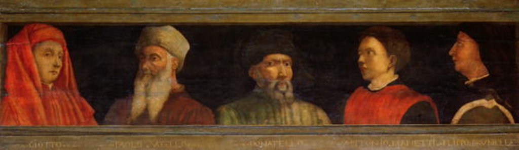 Detail of Portraits of Giotto Uccello, Donatello Manetti and Brunelleschi by Paolo (attr. to) Uccello