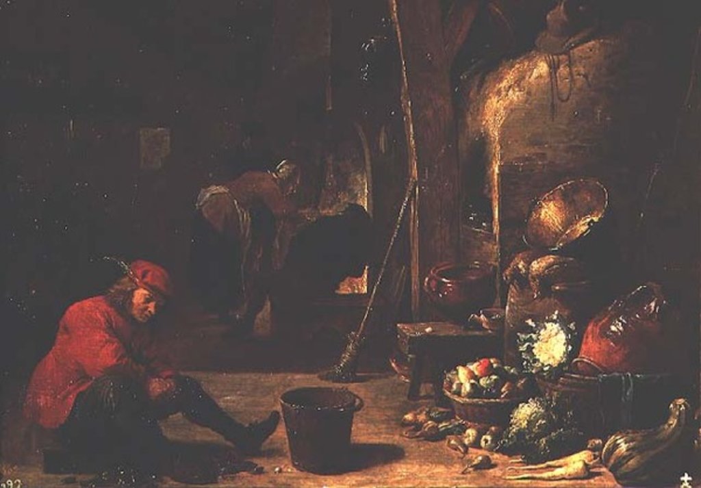Detail of The Kitchen by David the Younger Teniers