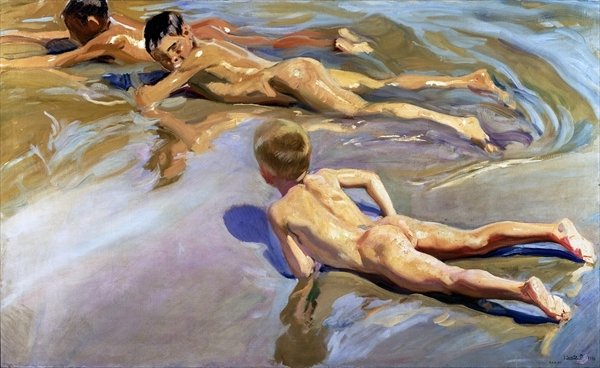 Detail of Children on the Beach, 1910 by Joaquin Sorolla y Bastida