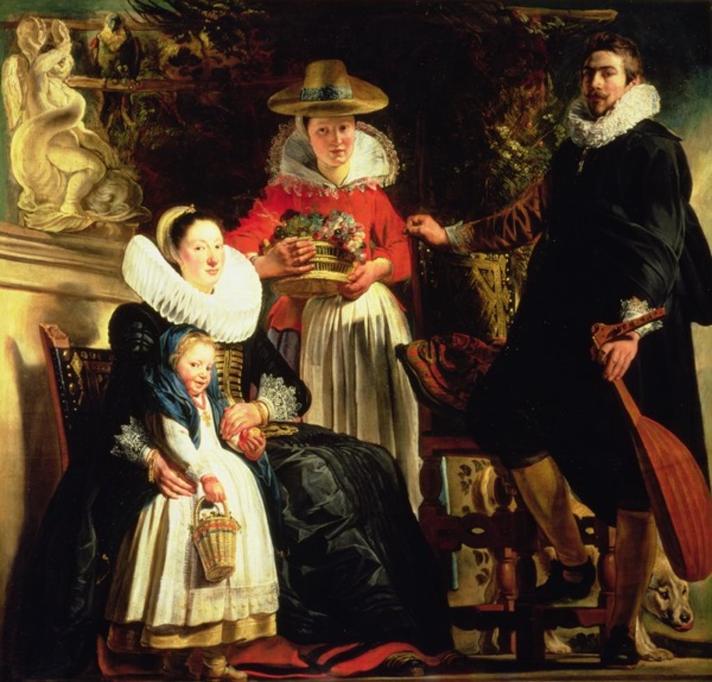 Detail of The Artist and His Family in a Garden, c.1620-22 by Jacob Jordaens