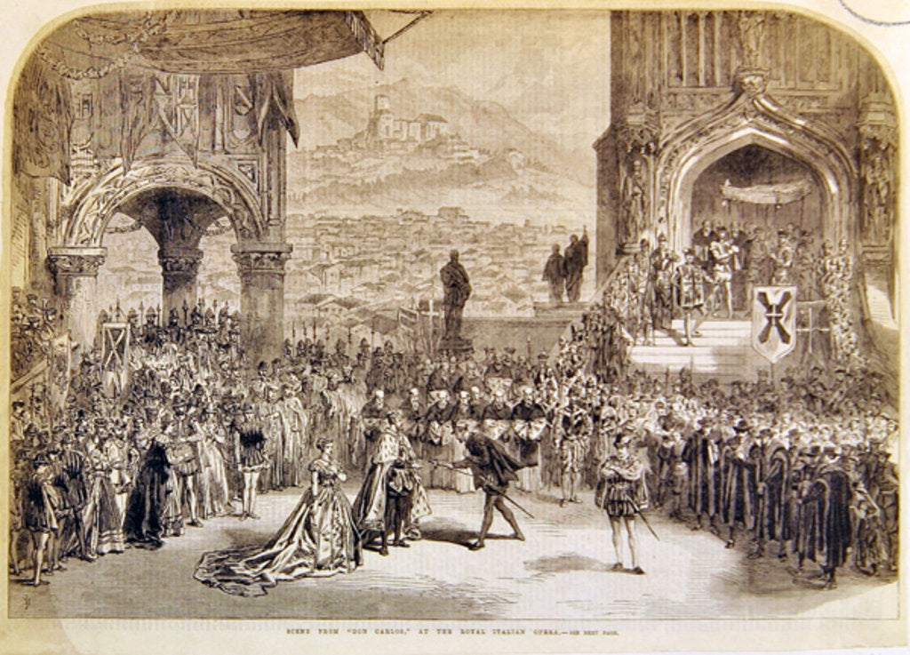Detail of Scene from the opera 'Don Carlos', at the Royal Italian Opera by Anonymous