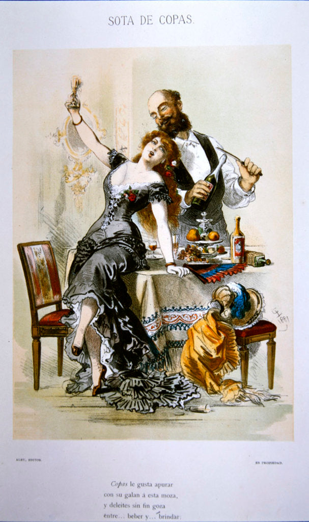 Detail of The Story of a Woman: The Jack of Cups, 1881 by Eusebio Planas