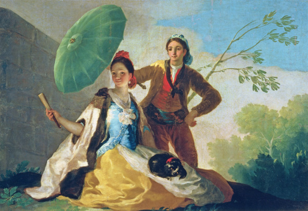 Detail of The Parasol, 1777 by Francisco Jose de Goya y Lucientes