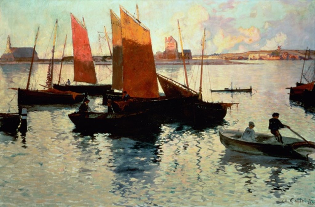 Detail of Evening Light at the Port of Camaret, 1892 by Charles Cottet