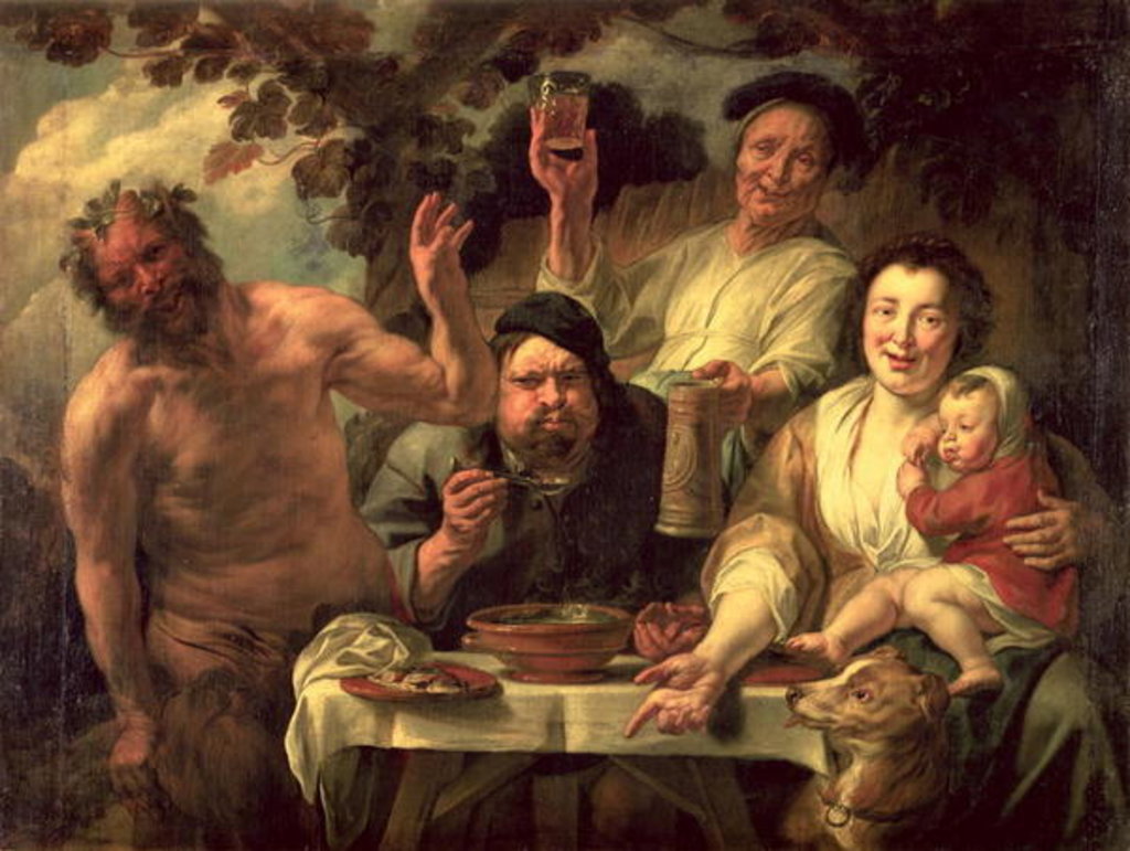 Detail of The Satyr and the Peasants by Jacob Jordaens