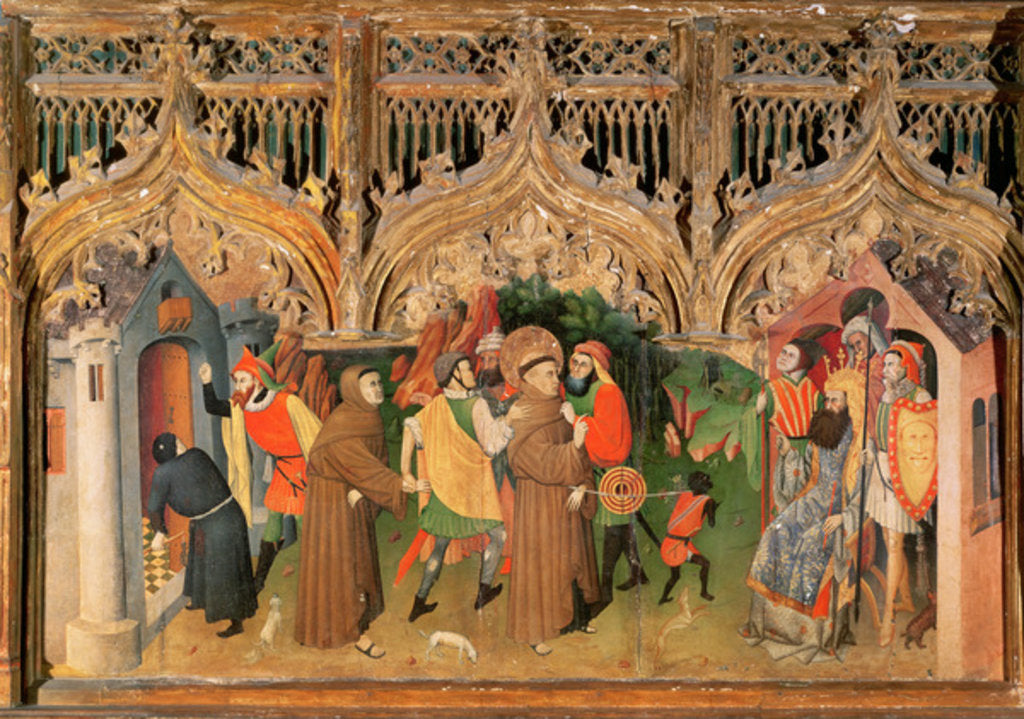Detail of Scene from the Life of St. Francis from the Life of the Virgin and St. Francis Altarpiece by Nicolas Frances