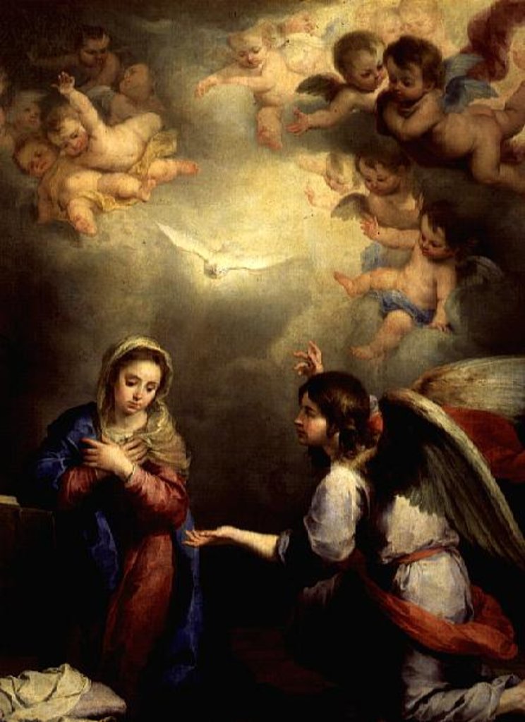 Detail of The Annunciation, 17th century by Bartolome Esteban Murillo