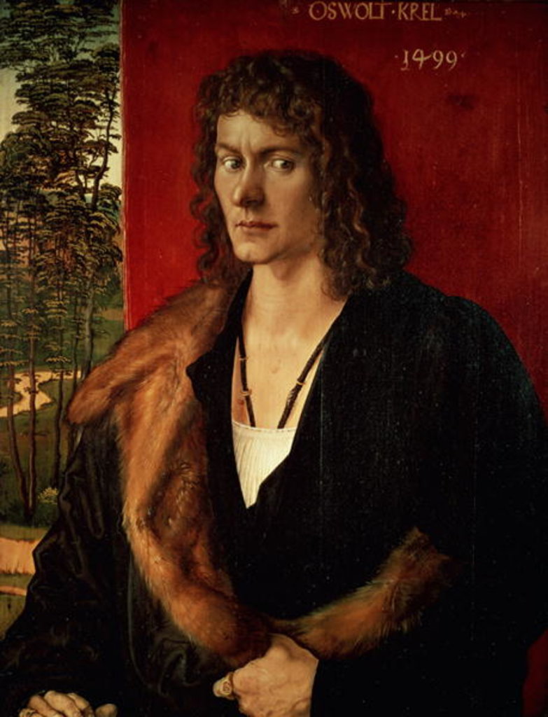 Detail of Portrait of Oswolt Krel, 1499 by Albrecht Dürer or Duerer