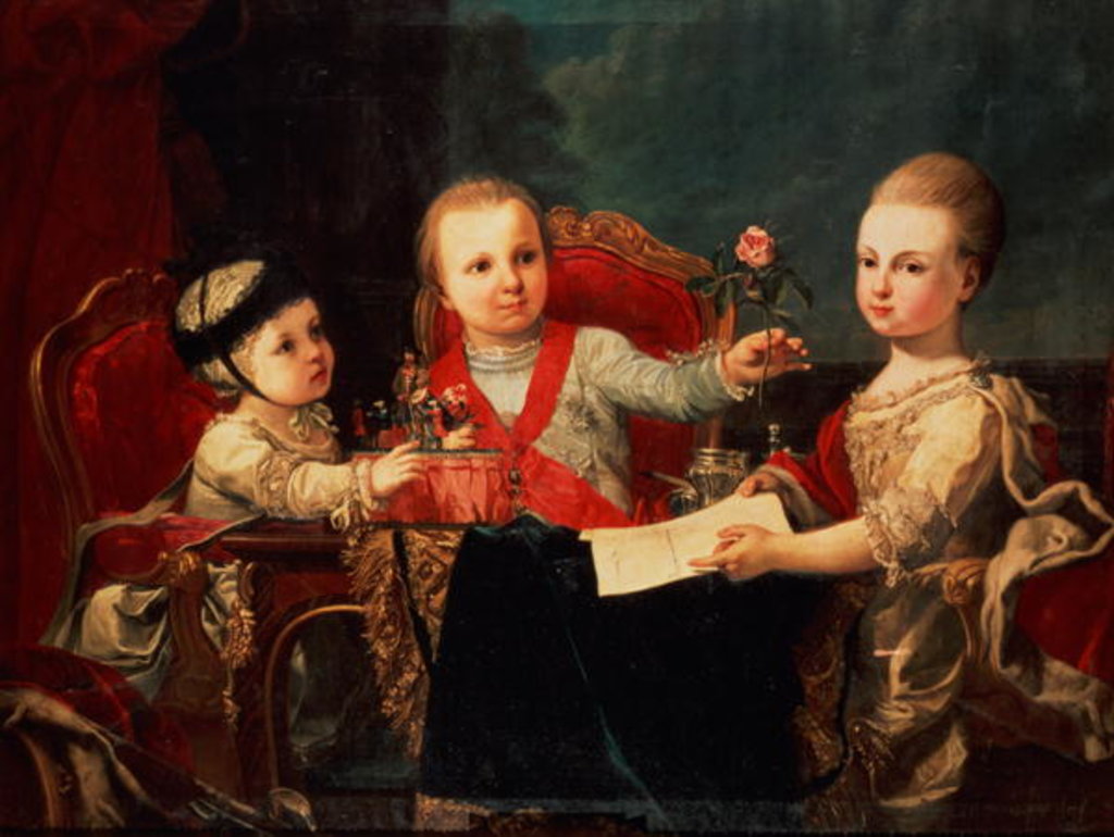 Detail of Three Princes, Children of Charles III by Francisco de la Traverse