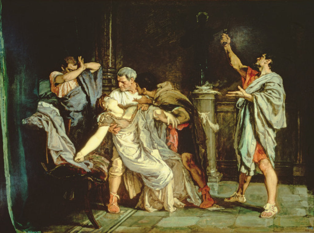 Detail of Death of Lucretia by Eduardo Rosales