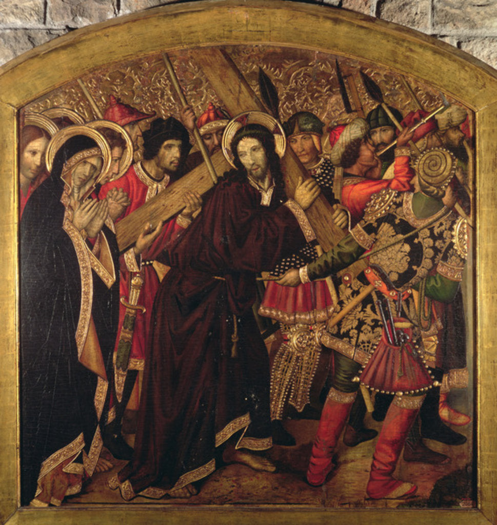 Detail of Road to Calvary, Blanquers Altarpiece by Jaume Huguet