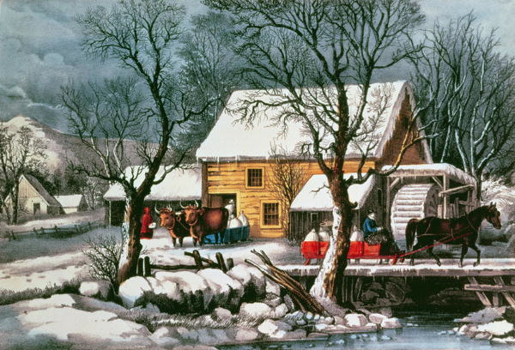Detail of Frozen Up, 1872 by N. and Ives J.M. Currier