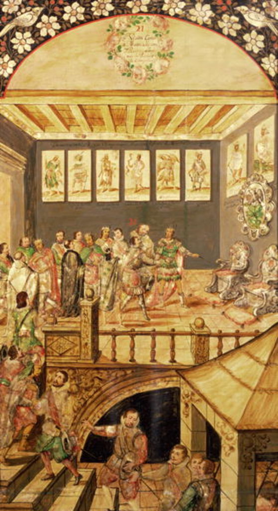 Detail of The Conquest of Mexico: the Visit of Hernando Cortes to Montezuma in 1520, 1698 by Miguel and Juan Gonzalez