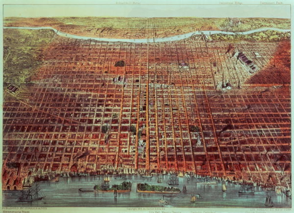 Detail of General View of Philadelphia, 1875 by N. and Ives J.M. Currier