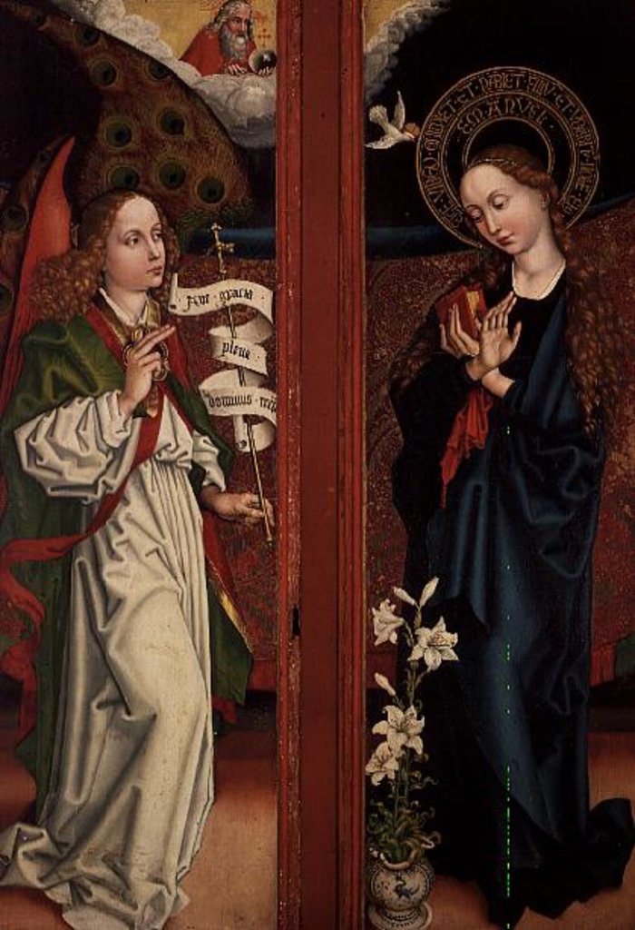 Detail of Annunciation by Martin Schongauer
