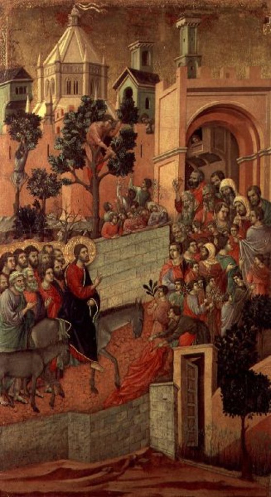 Detail of Christ's entry into Jerusalem by Duccio di Buoninsegna
