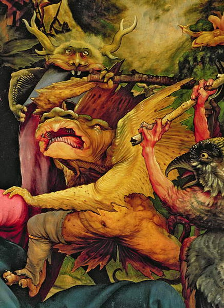 Detail of Demons Armed with Sticks by Matthias Grunewald