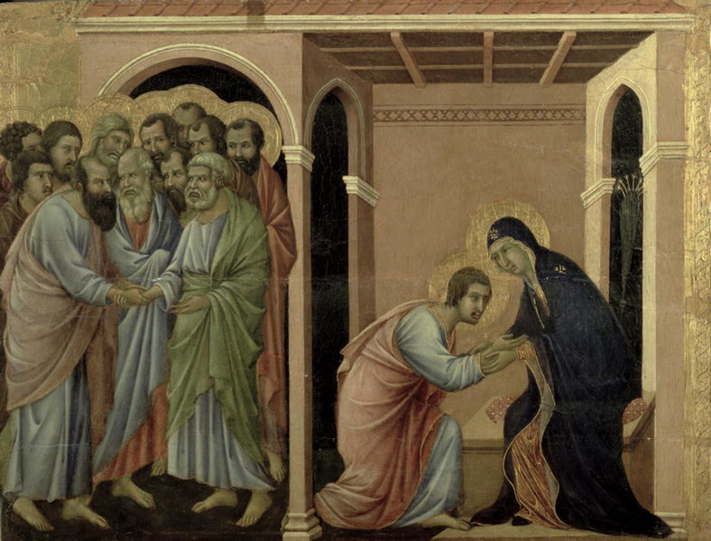 Detail of Maesta: The Virgin Says Farewell to St. John, 1308-11 by Duccio di Buoninsegna