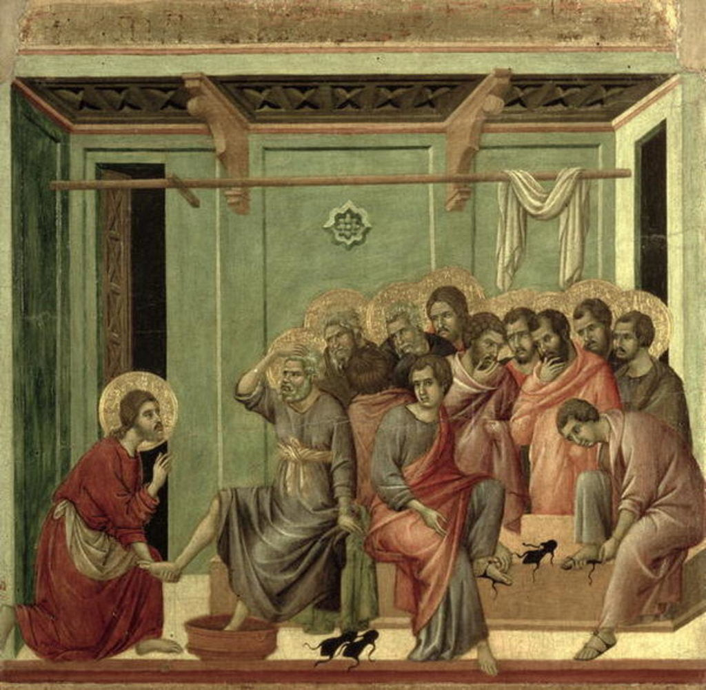 Detail of Maesta: Christ Washing the Disciples' Feet, 1308-11 by Duccio di Buoninsegna