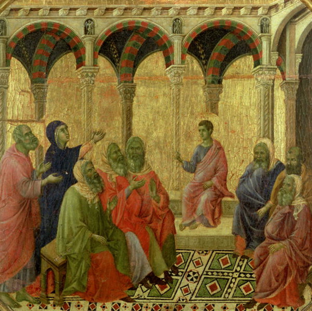 Detail of Maesta: Christ Among the Doctors, 1308-11 by Duccio di Buoninsegna